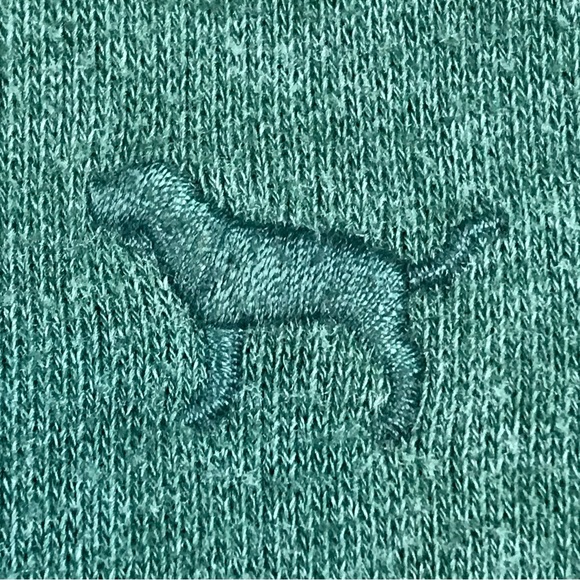 PINK Victoria’s Secret Women’s 1/4 Zip Green Mock Neck PINK Carpet Logo Sweater - Picture 7 of 8